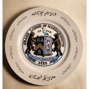 Masonic Grand Lodge. Of Massachusetts Collectable Plate